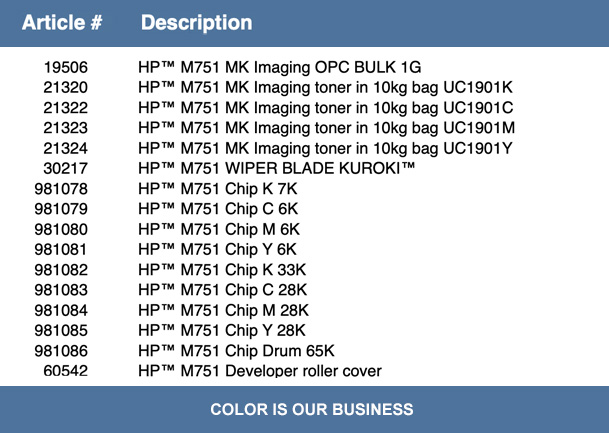 HP™ Color Laserjet M751 series printer cartridges